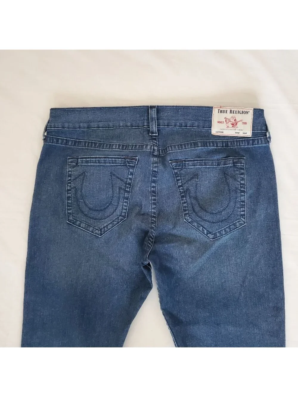 True Religion Men's Ricky Relaxed Straight Leg Blue Denim Jeans Size 38